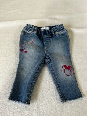Baby Gap Disney Blue Denim Jeans with Pink Minnie Accents